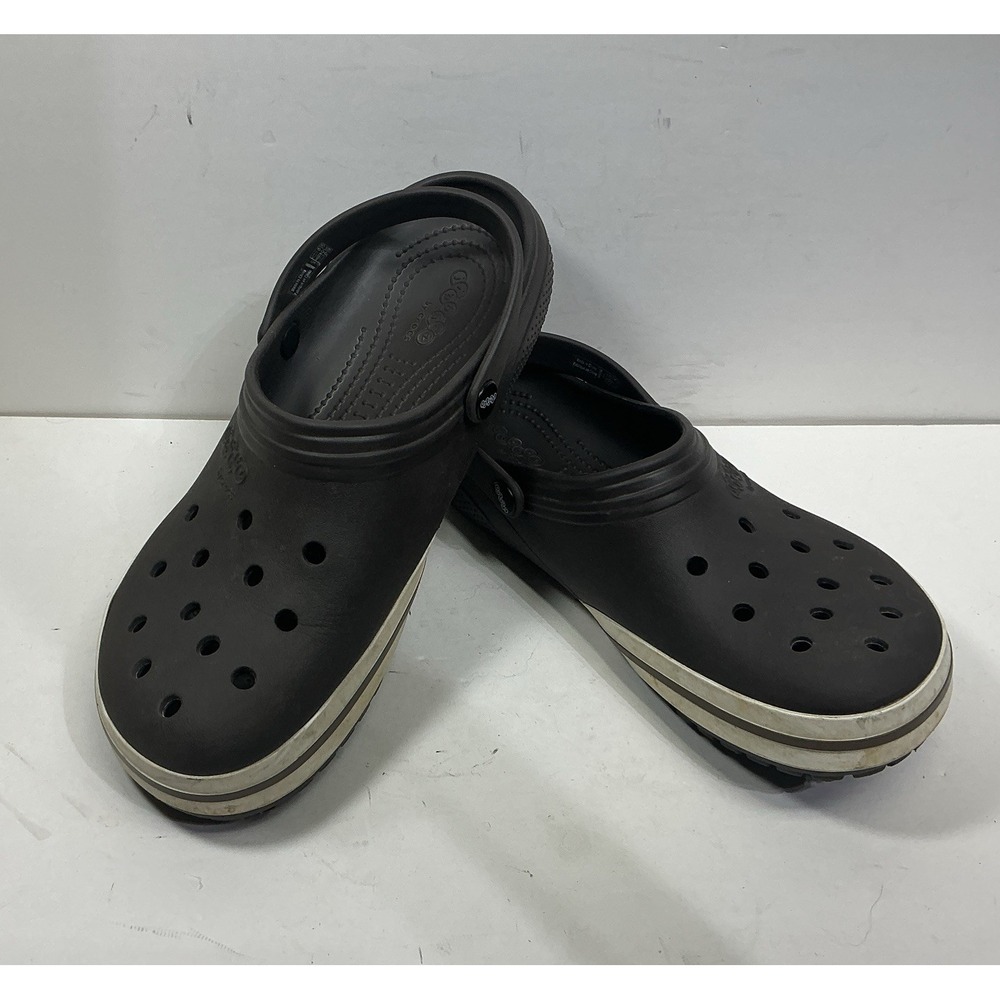 Jibbitz Crocs Kilby Clogs Slip On Mens Sz 11 Brown Comfort Shoes Grunge